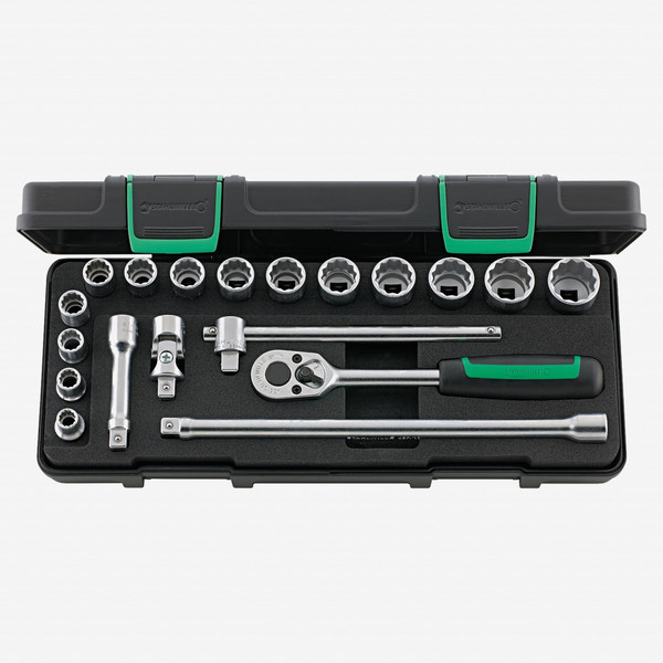 Stahlwille 45/14/5i Socket Set, 3/8" Drive, Metric, 8-22mm, 12-Point, 19 Pieces