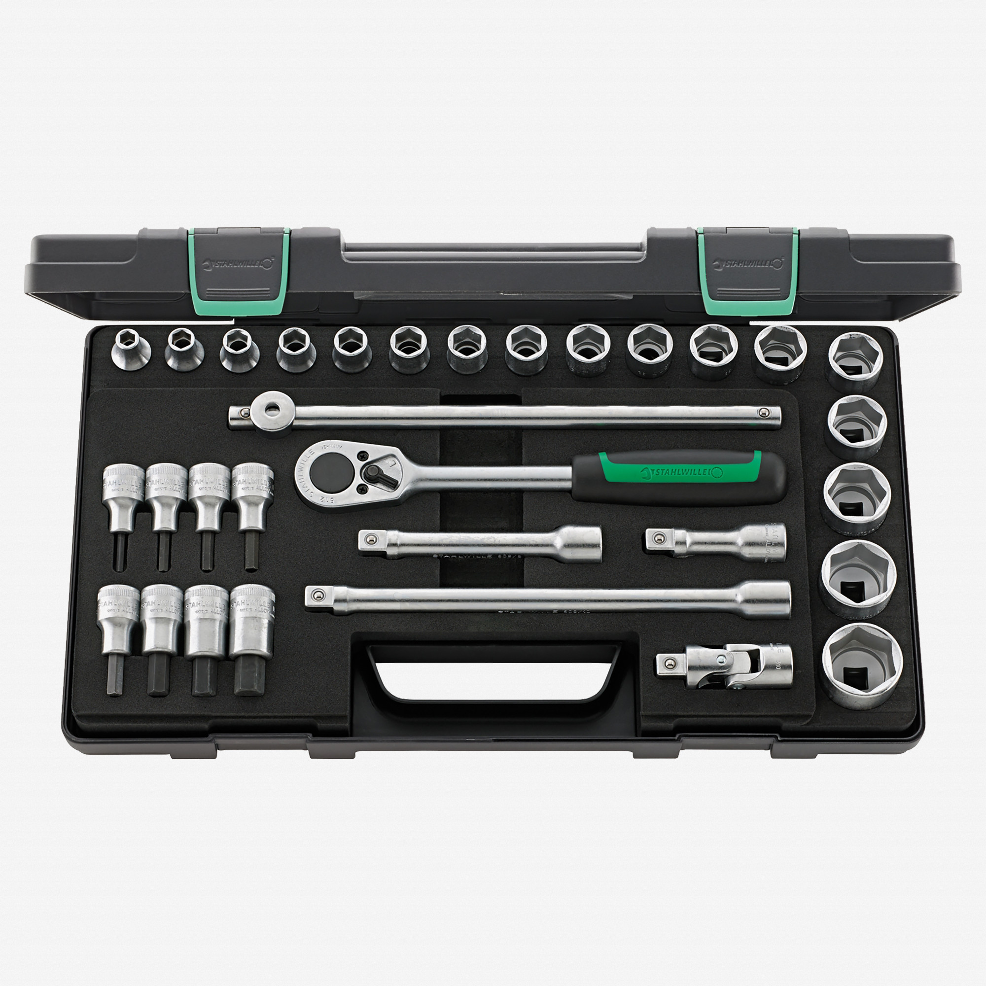 Stahlwille 52/54/25/6 Socket Set, 1/2" Drive, Metric, 8-32mm, 6-Point, 31 Pieces