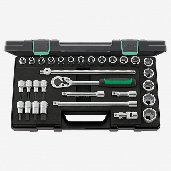 Stahlwille 52/54/25/6 Socket Set, 1/2" Drive, Metric, 8-32mm, 6-Point, 31 Pieces