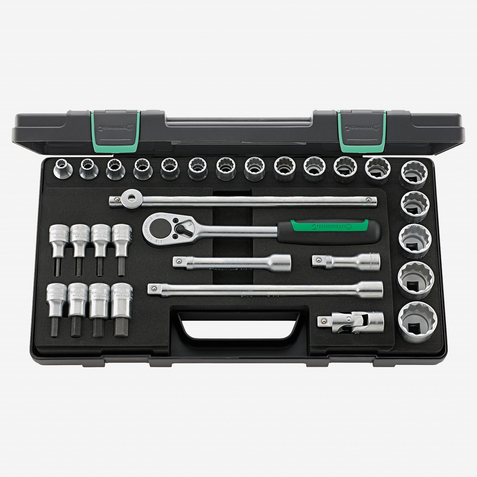 Stahlwille 50/54/25/6 Socket Set, 1/2" Drive, Metric, 8-32mm, 12-Point, 31 Pieces