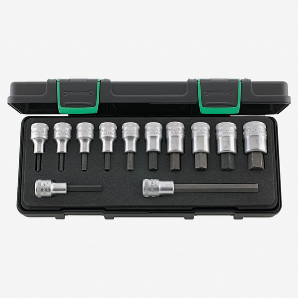 Stahlwille 54/12 1/2" Inside Hex Socket Set, 1/2" Drive, Metric, 4-19mm, 12 Pieces