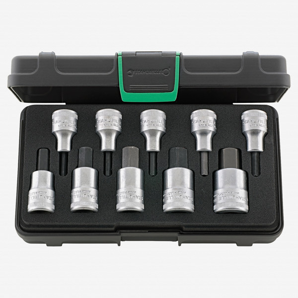 Stahlwille 54/10 1/2" Inside Hex Socket Set, 1/2" Drive, Metric, 4-19mm, 10 Pieces
