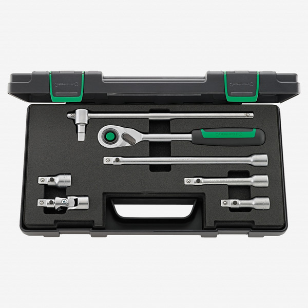 Stahlwille 512SG-QR N Ratchet and Extension Set, 1/2" Drive, 7 Pieces