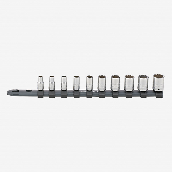Stahlwille 12916/10-40 Outside Hex Socket Set on Plastic Socket Strip, Metric, 1/4" Drive, 5-14mm, 11 Pieces