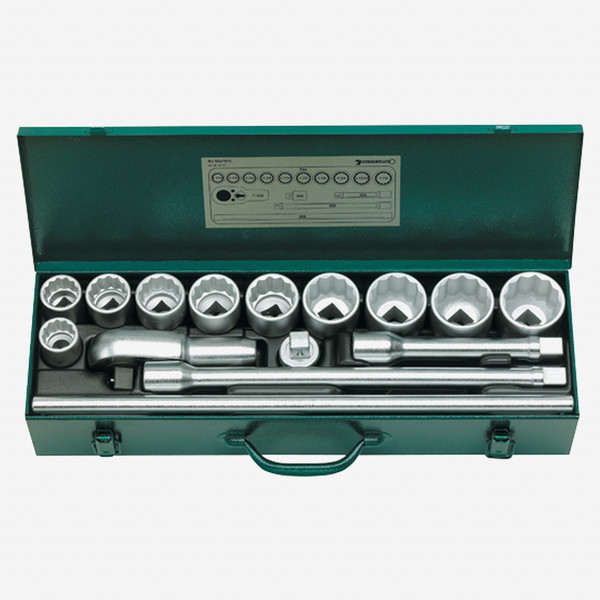 Stahlwille 55a/10/5 Socket Set, 3/4" Drive, SAE, 1 1/16 - 1 7/8, 12-Point, 15 Pieces