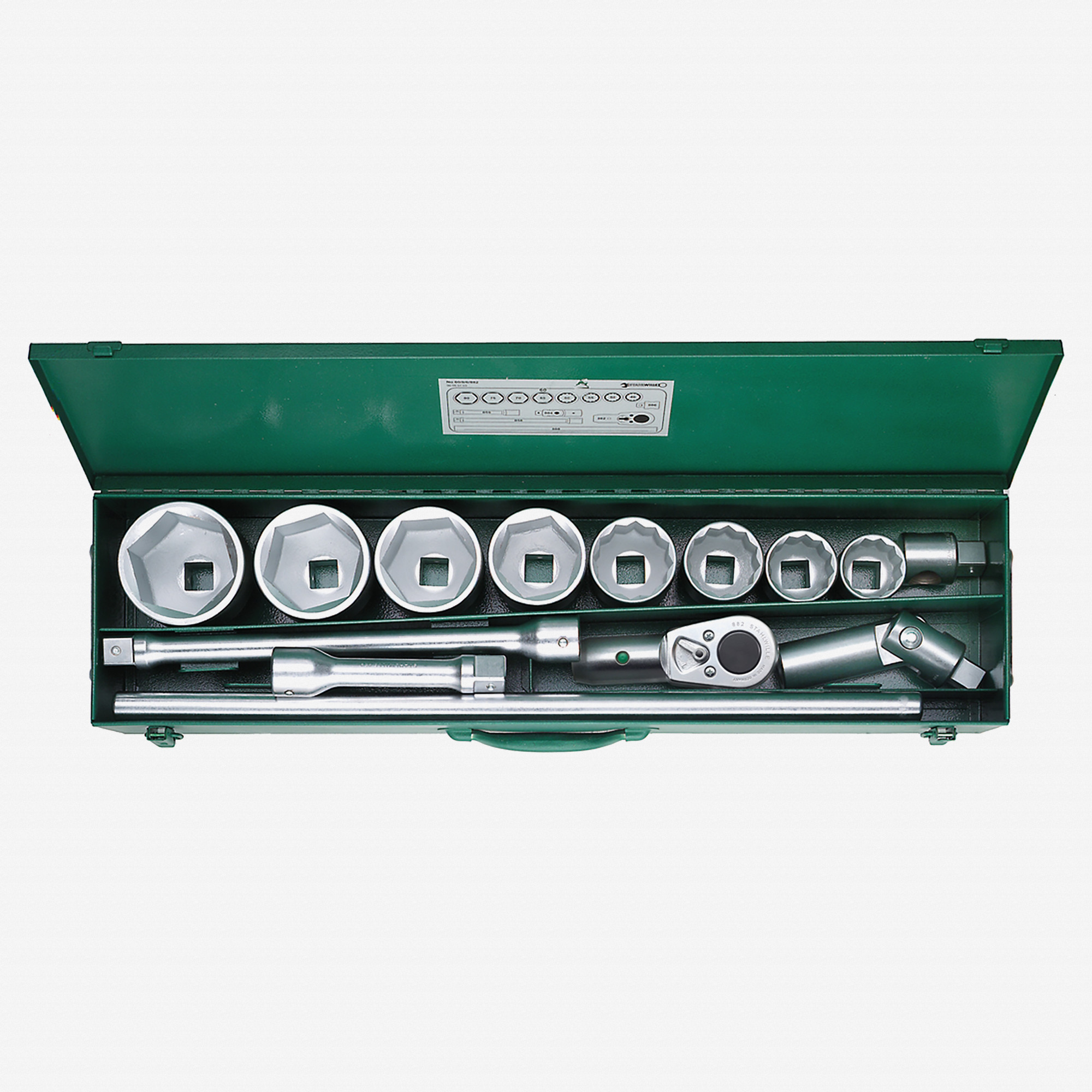 Stahlwille 60/8/6/882 Socket Set, 1" Drive, Metric, 46 - 80 mm, 14 Pieces