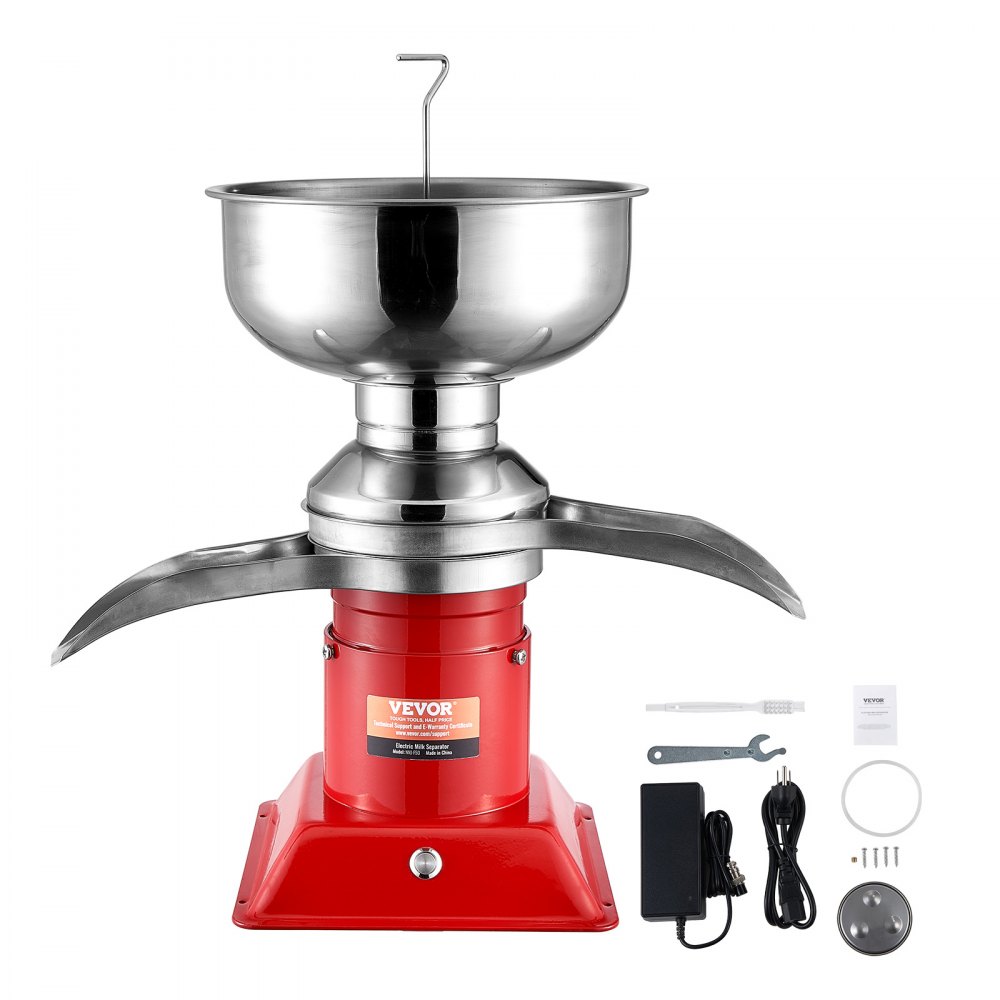 VEVOR Milk Cream Centrifugal Separator, 304 Stainless Steel Electric Cream Separators, 100L/H Output 10500RPM Goat Milk Separator, 30W Cow Cream Separator, Milk Skimmer with 5L Bowl Capacity, 100-240V - DDNYFLQ5L30WFR886V1