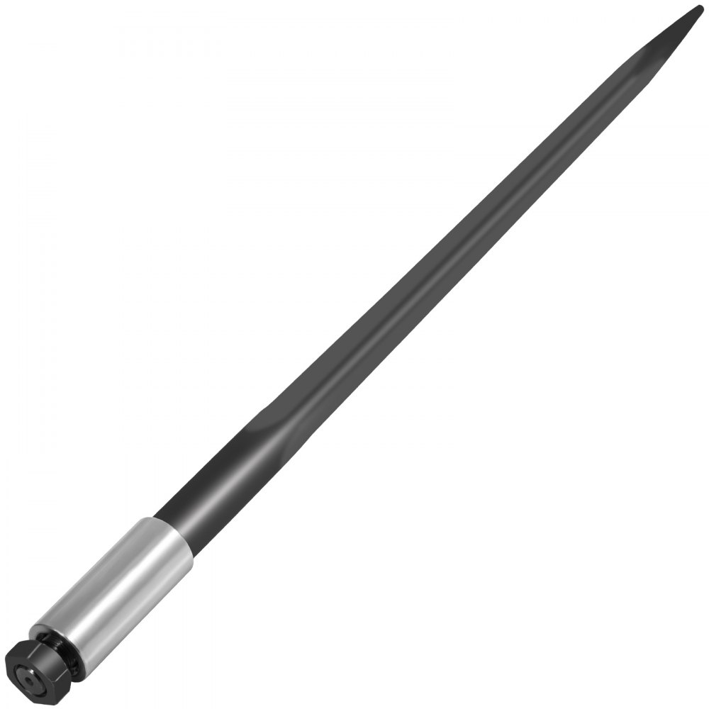 VEVOR Hay Spear 39" Bale Spear 3600 lbs Capacity, Bale Spike Quick Attach Square Hay Bale Spears 1 3/4", Black Coated Bale Forks, Bale Hay Spike with Hex Nut and Sleeve for Buckets Tractors Loaders - CM45X990-3600BK01V0