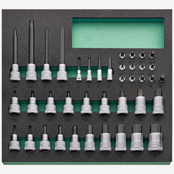 Stahlwille TCS 11 821/40 Inside Torx and Hex Socket Set, 1/4" and 1/2" Drive, 41 Pieces