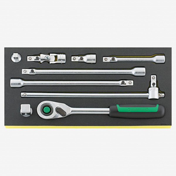 Stahlwille TCS 512/9 QR 1/2" Ratchet Set with Accessories, 9 Pieces