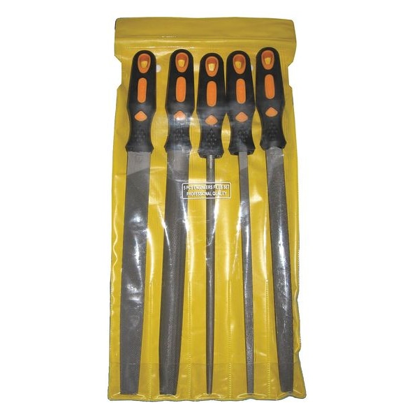 Westward Hand File Set, Bastard Cut, 8 In L, 5 Pcs - 12F862