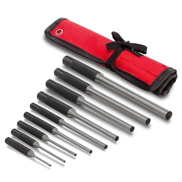 Big Horn 9 Pieces Roll Pin Punch Set - Gun Bolt Catch Roll Pin Punch Tool Kit - 19277