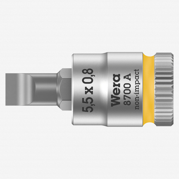 Wera 003320 8700 A FL Zyklop Bit Socket with 1/4" Drive, FL 0.8 x 5.5 x 28 mm