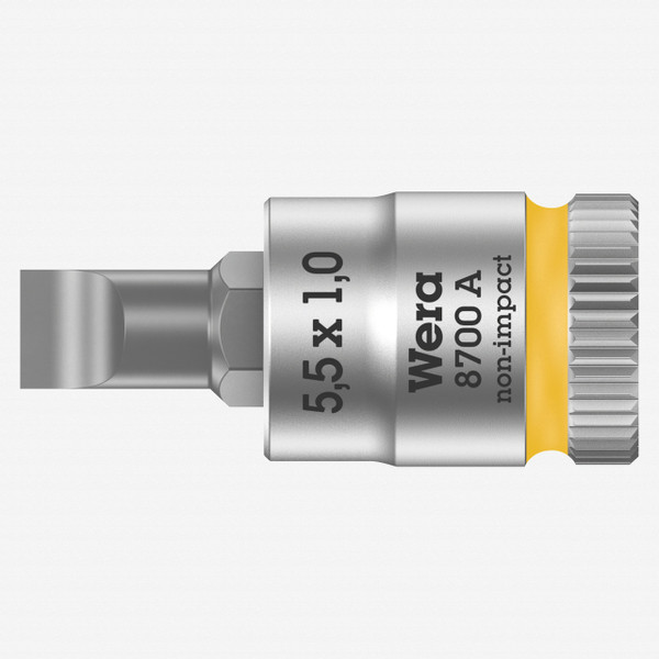 Wera 003321 8700 A FL Zyklop Bit Socket with 1/4" Drive, FL 1.0 x 5.5 x 28 mm
