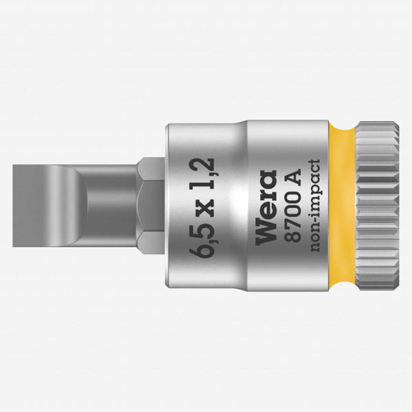 Wera 003322 8700 A FL Zyklop Bit Socket with 1/4" Drive, FL 1.2 x 6.5 x 28 mm