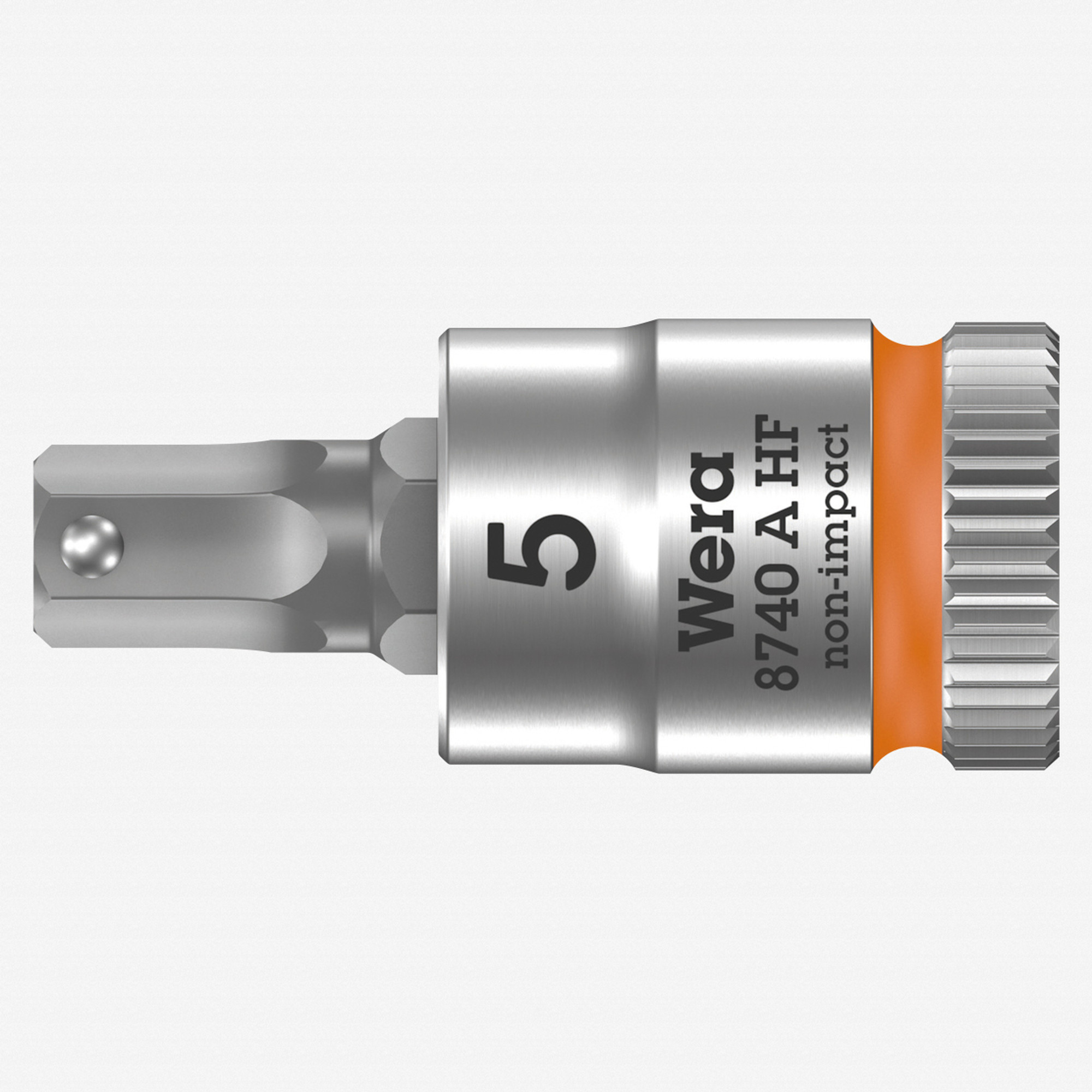 Wera 003335 8740 A Zyklop Bit Socket with 1/4" Drive with Holding Function , 5.0 x 28 mm