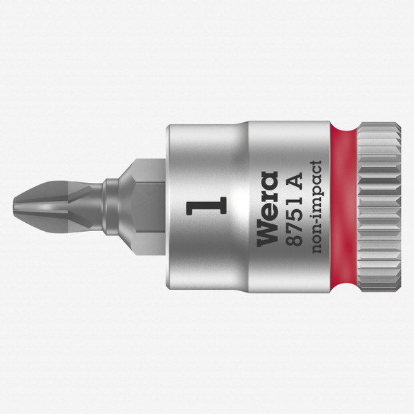 Wera 003350 8751 A PH Zyklop Bit Socket with 1/4" Drive, PH 1 x 28 mm