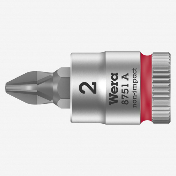 Wera 003351 8751 A PH Zyklop Bit Socket with 1/4" Drive, PH 2 x 28 mm