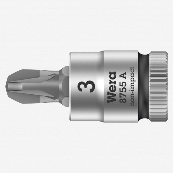 Wera 003355 8755 A PZ Zyklop Bit Socket with 1/4" Drive, PZ 3 x 28 mm