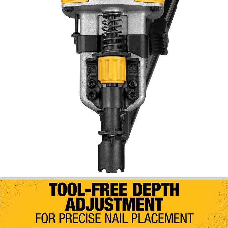 DEWALT 20V MAX XR Clavadora de Armazón inalámbrica sin escobillas de 2 velocidades con gatillo de papel de 30° y clavos de 3-1/4 pulgadas (2500 piezas) - Kit DCN692M1W131FH