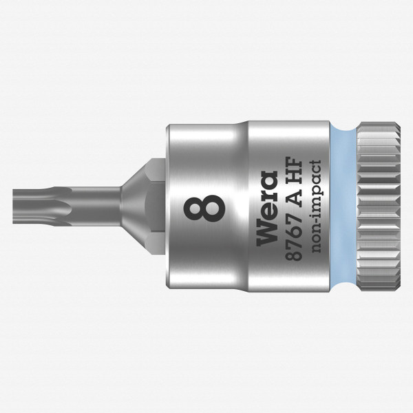 Wera 003360 8767 A HF Torx Zyklop Bit Socket 1/4" Drive with Holding Function , TX 8 x 28 mm