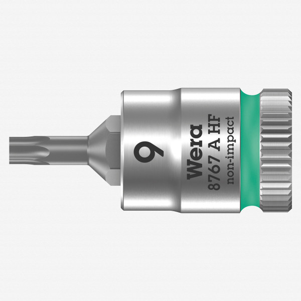 Wera 003361 8767 A HF Torx Zyklop Bit Socket 1/4" Drive with Holding Function , TX 9 x 28 mm