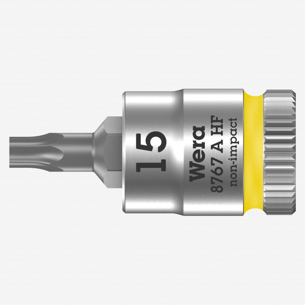 Wera 003363 8767 A HF Torx Zyklop Bit Socket 1/4" Drive with Holding Function , TX 15 x 28 mm