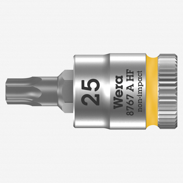 Wera 003365 8767 A HF Torx Zyklop Bit Socket 1/4" Drive with Holding Function , TX 25 x 28 mm