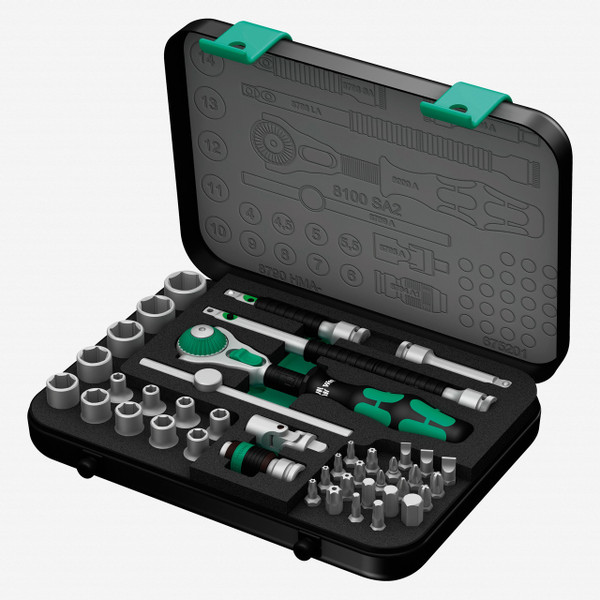 Wera 003533 Zyklop Ratchet Premium 1/4" Drive Metric Set