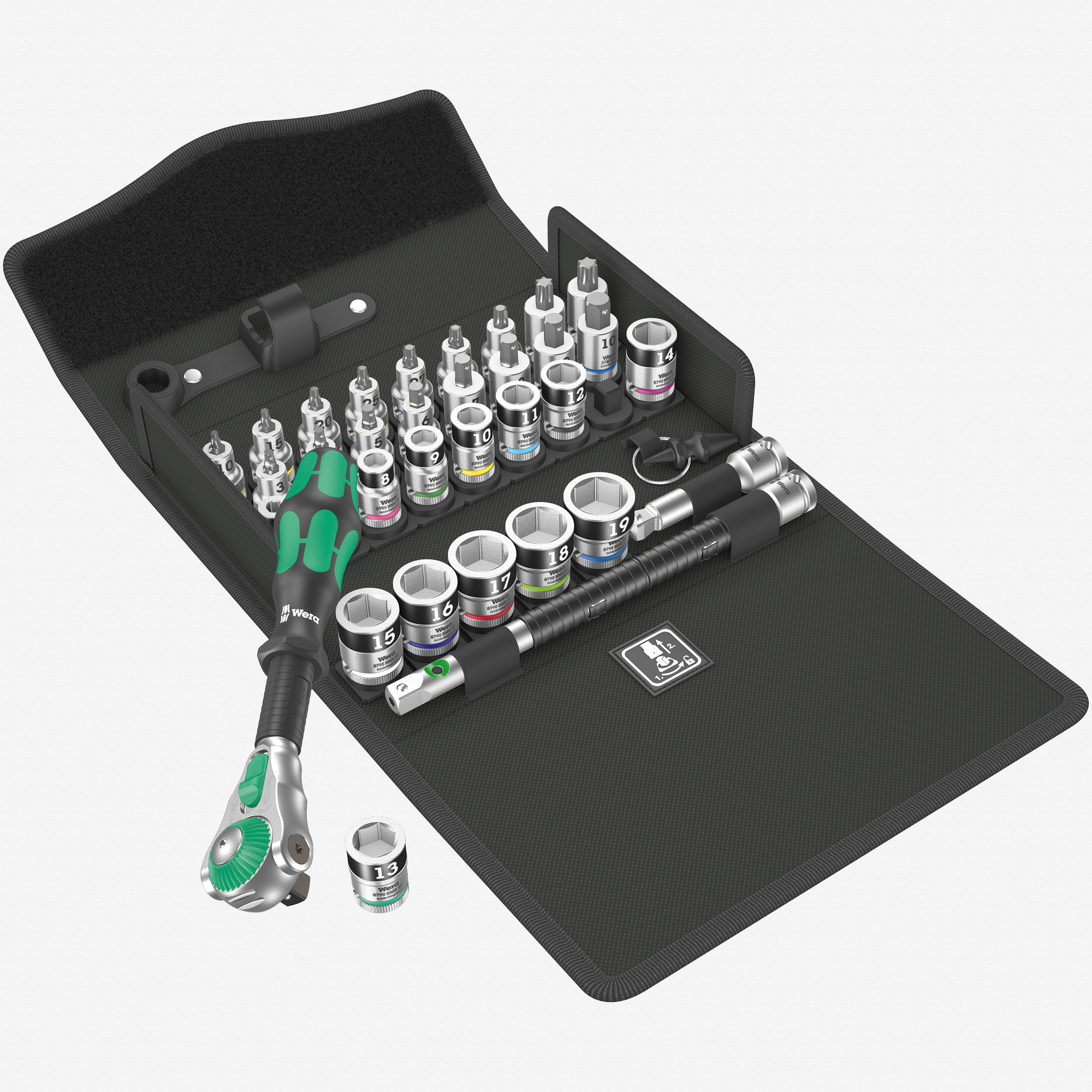 Wera 003536 All-in Zyklop Speed Ratchet 3/8" Drive Set, 35 Pieces