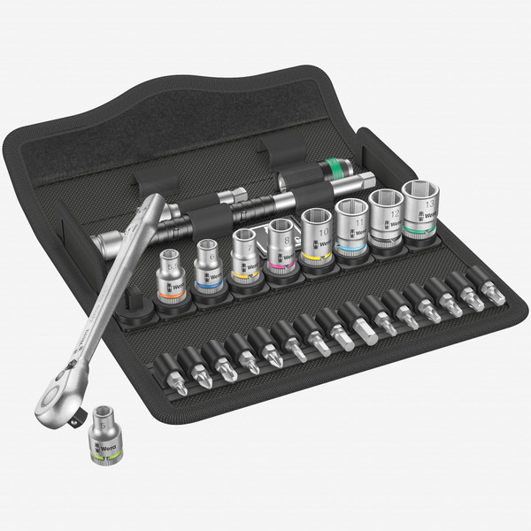 Wera 004018 Zyklop Metal Ratchet 1/4" Drive with Switch Lever Metric Set