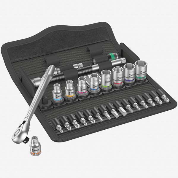 Wera 004021 Zyklop Metal Ratchet 1/4" Drive with Switch Lever SAE Set