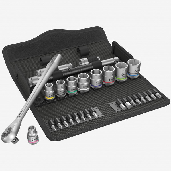 Wera 004047 Zyklop Metal Ratchet 3/8" Drive with Push-Through Square Metric Set