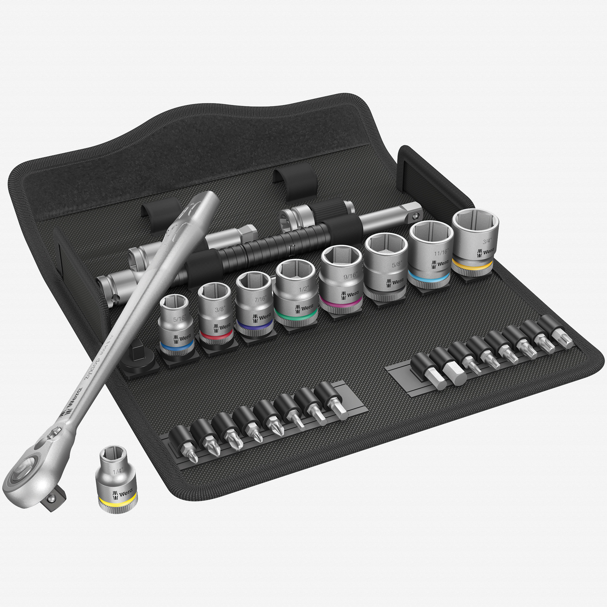 Wera 004051 Zyklop Metal Ratchet 3/8" Drive with Switch Lever SAE Set
