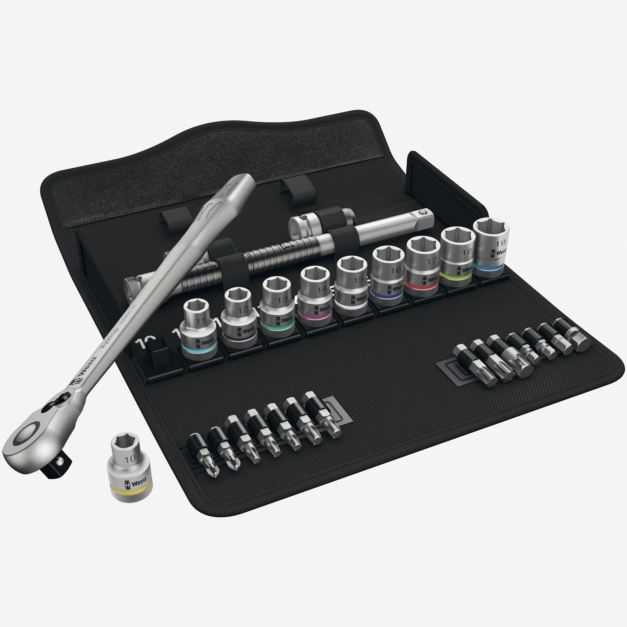 Wera 004078 Zyklop Metal Ratchet 1/2" Drive with Switch Lever Metric Set