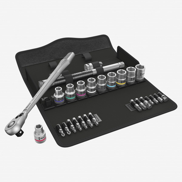 Wera 004081 Zyklop Metal Ratchet 1/2" Drive with Switch Lever SAE Set