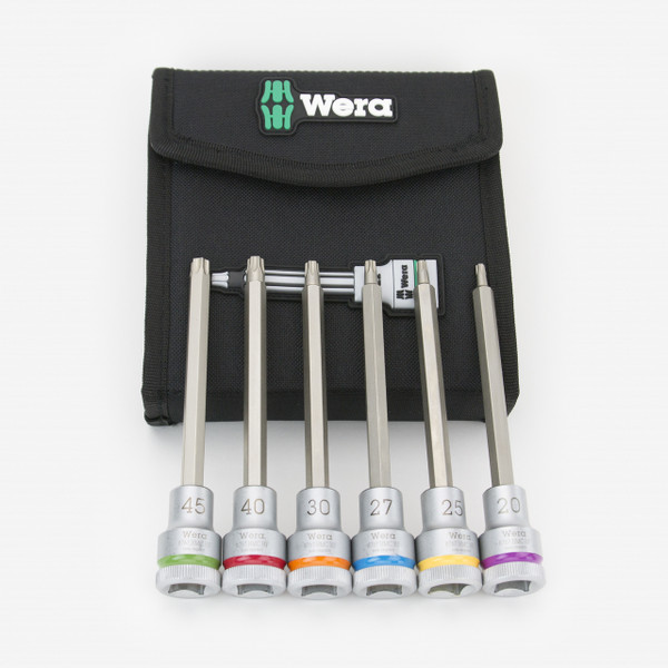 Wera 004211 Zyklop Torx Bit Socket Set Long - 1/2" Drive with Holding Function T20-T45