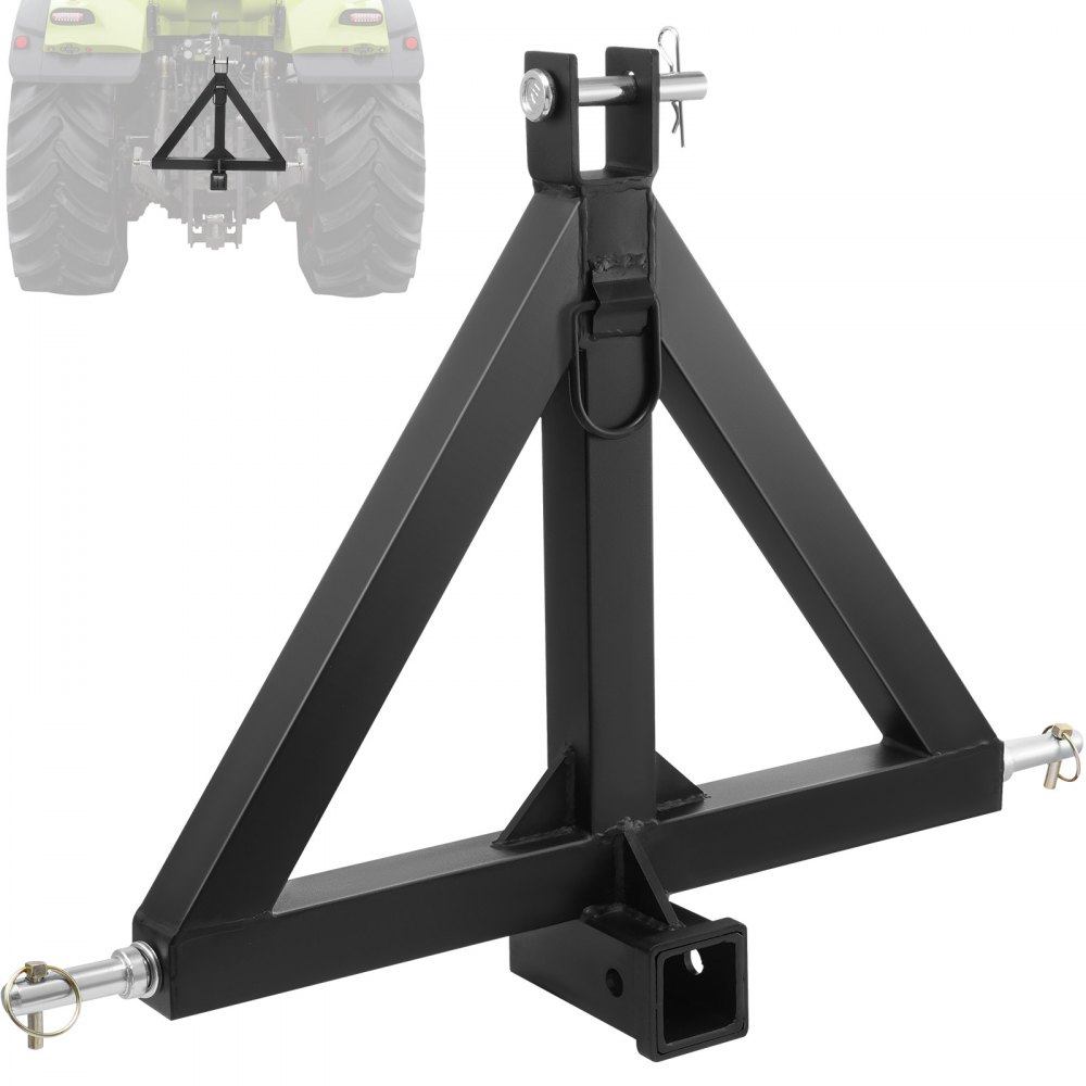 VEVOR 3 Point Hitch Receiver, 3 Point 2" Receiver Trailer Hitch Category 1 Tractor Tow Drawbar Adapter with Pins, Compatible with Kubota, Mahindra, Ford, Yanmar, John Deere, Massey Ferguson - SJXTJ2519YCSE9MANV0