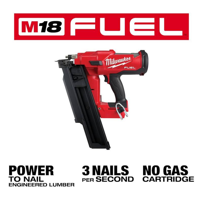 Milwaukee M18 FUEL 3-1/2 pulgadas 18-Voltios 21 grados de litio-ion inalámbrico clavadora sin escobillas con torre de luz, dos baterías HO de 6Ah - 2744-20-2131-20-48-11-1862.