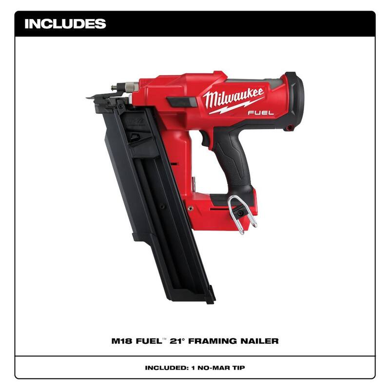 Milwaukee M18 FUEL 3-1/2 pulgadas 18-Voltios 21 grados de litio-ion inalámbrico clavadora sin escobillas con torre de luz, dos baterías HO de 6Ah - 2744-20-2131-20-48-11-1862.