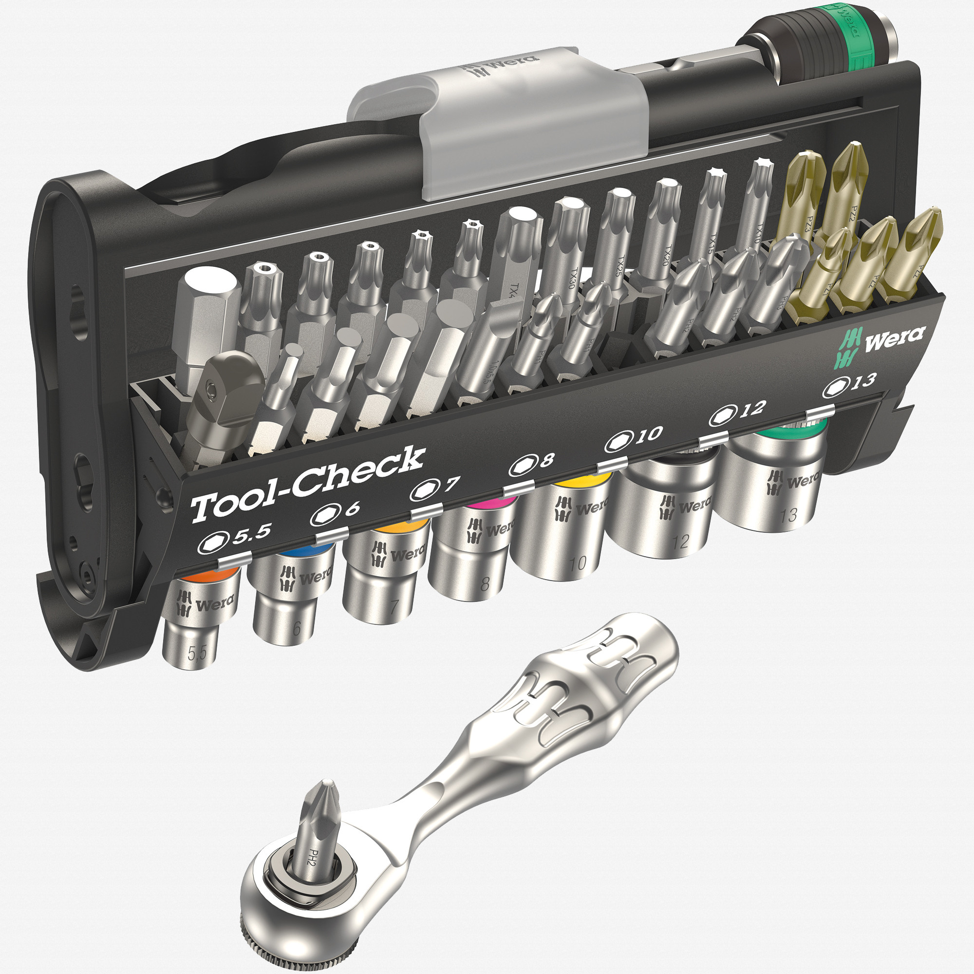 Wera 073220 Tool-Check 1 SB Bit Ratchet Set with Sockets - Metric