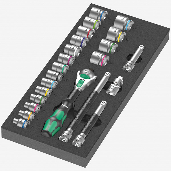 Wera 150111 Foam Insert 8000 B Zyklop 3/8" Ratchet Set 1, 23 Pieces