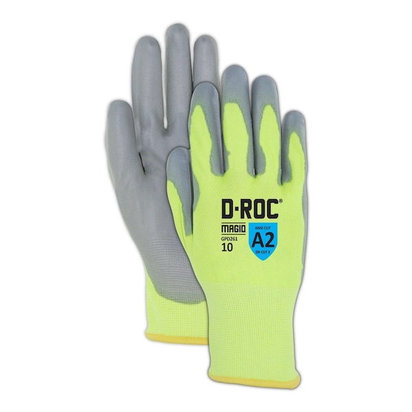 Guantes recubiertos Magid, amarillo de alta visibilidad, 10 - GPD261-10