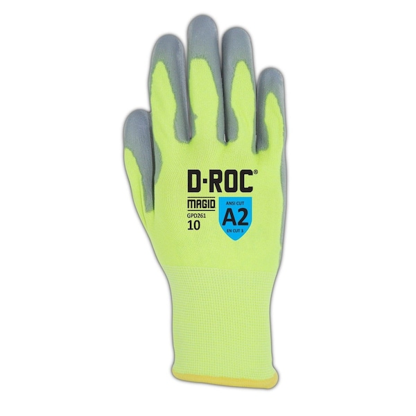 Guantes recubiertos Magid, amarillo de alta visibilidad, 10 - GPD261-10