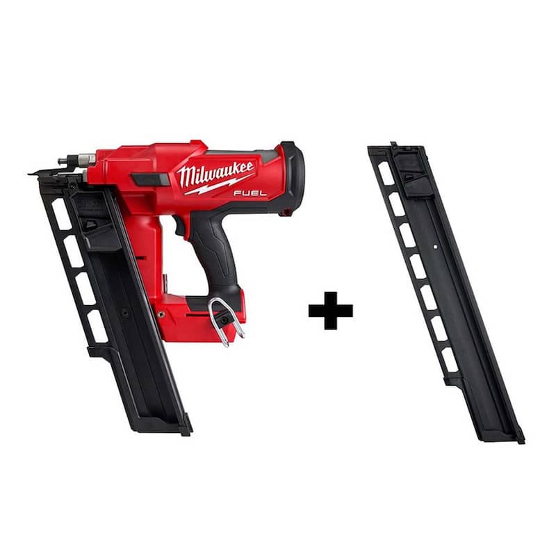 Milwaukee M18 FUEL Clavadora inalámbrica sin escobillas de ion de litio de 18 voltios, 21 grados, de 3-1/2 pulgadas, solo herramienta con capacidad de batería extendida Mag - 2744-20-48-08-2744.