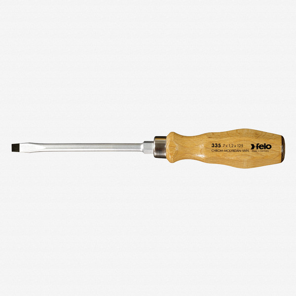 Felo Slotted 4.5 x 90mm Wood Handle Screwdriver