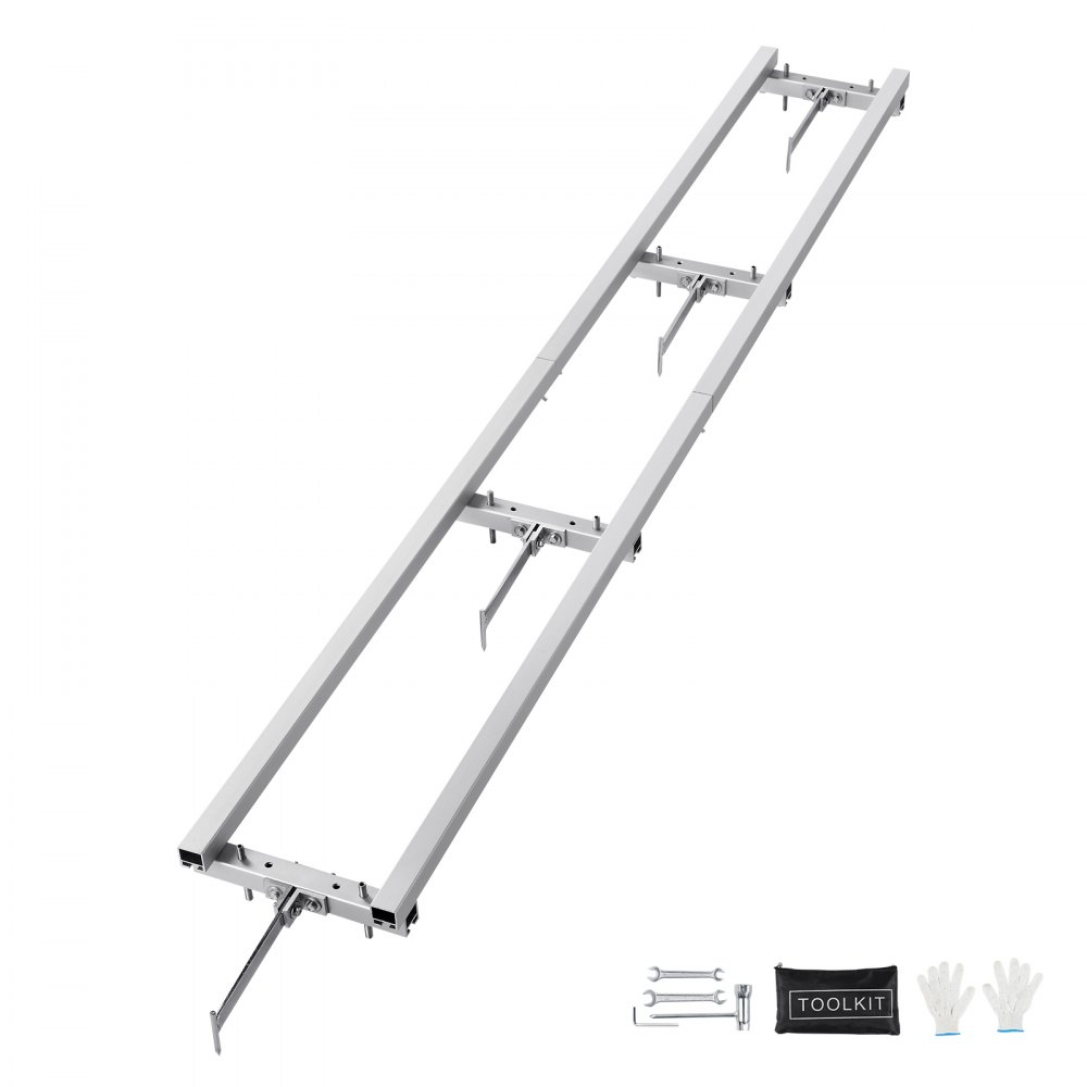 VEVOR Rail Mill Guide System, 9 ft Milling Guide, 4 Crossbar Kits Chainsaw Mill Rail Guide, Aluminum Adjustable Saw Mill Rail System Work with Chainsaw Mills for Builders and Woodworkers - LJDGLMDGKDJ9FTZHCV0