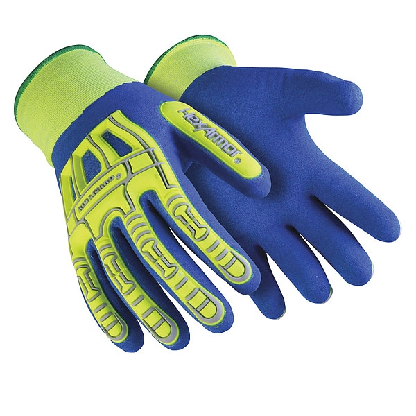 Guantes recubiertos de Hexarmor, nivel de corte A1, calibre 15, color lima, 2XL - 7101-XXL (11)