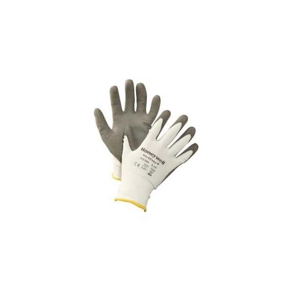 Guante de fibra HPPE resistente al corte Honeywell North WorkEasy® WE300M, con cubierta gris y palma de PU, tamaño mediano -WE300-M