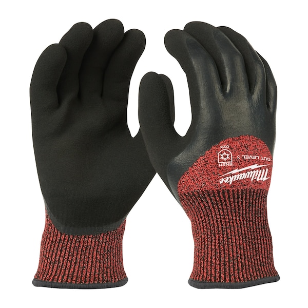 Guantes sumergidos aislados para el invierno de nivel 3 de corte de Milwaukee Tool - 2X-Grande, Nivel de corte A1, Rojo/Negro - 48-22-8924